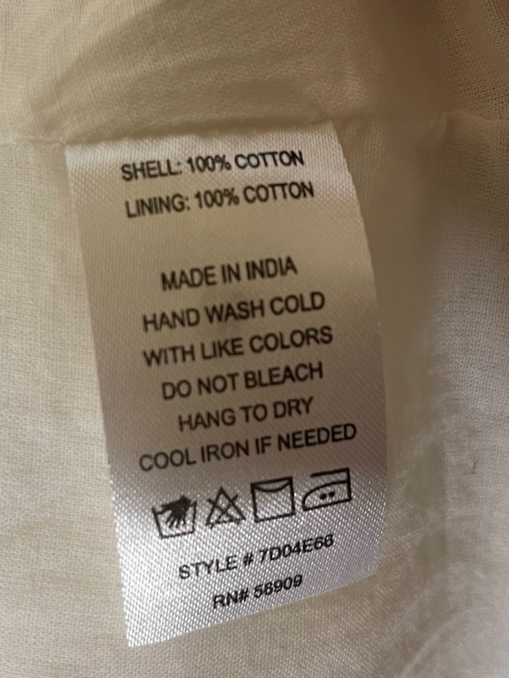 MSSP White Cotton Dress Care Sz XS - Picture 5 of 6